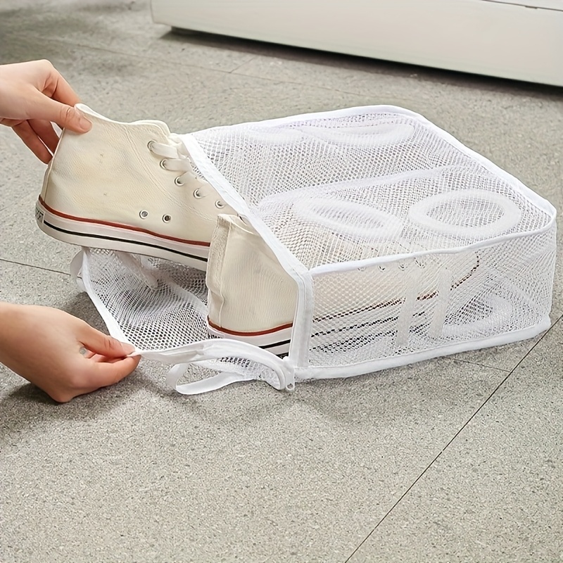 1pc washing machine shoe bag for home lazy anti deformation shoe net bag with hanging and drying function