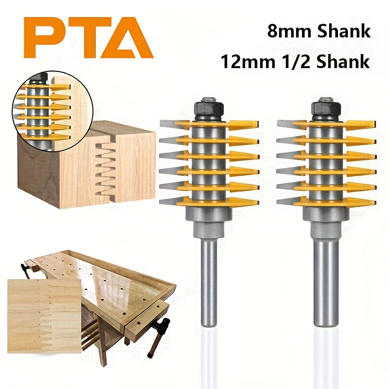 

Outil de Fraisage de Tenon en Carbure PTA - Outil de pour Menuiserie, Jaune & Noir, pour Tenons à Doigt Égal, Tige de 1/2", Idéal pour l'Artisanat et les en Bois, Outils de Menuiserie, PTA