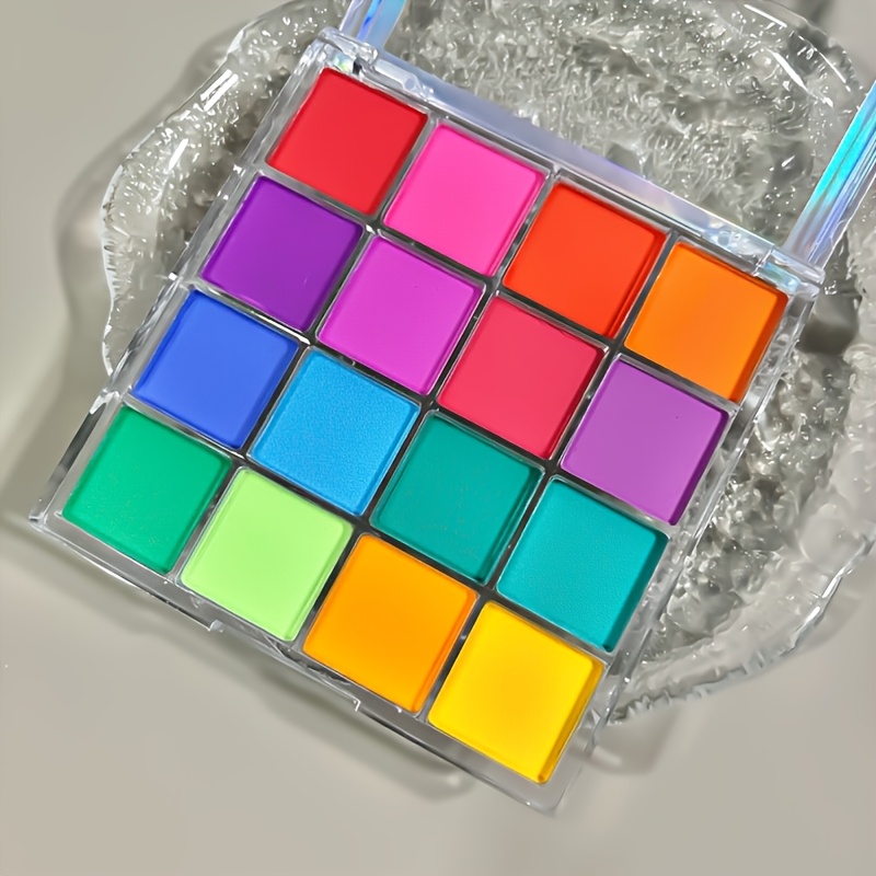 TEMU Nail Enhancement Highlight Gradient Powder 16-color Powder Blusher Solid Eye Shadow Disc Bead Halo Dye Rubbing Powder