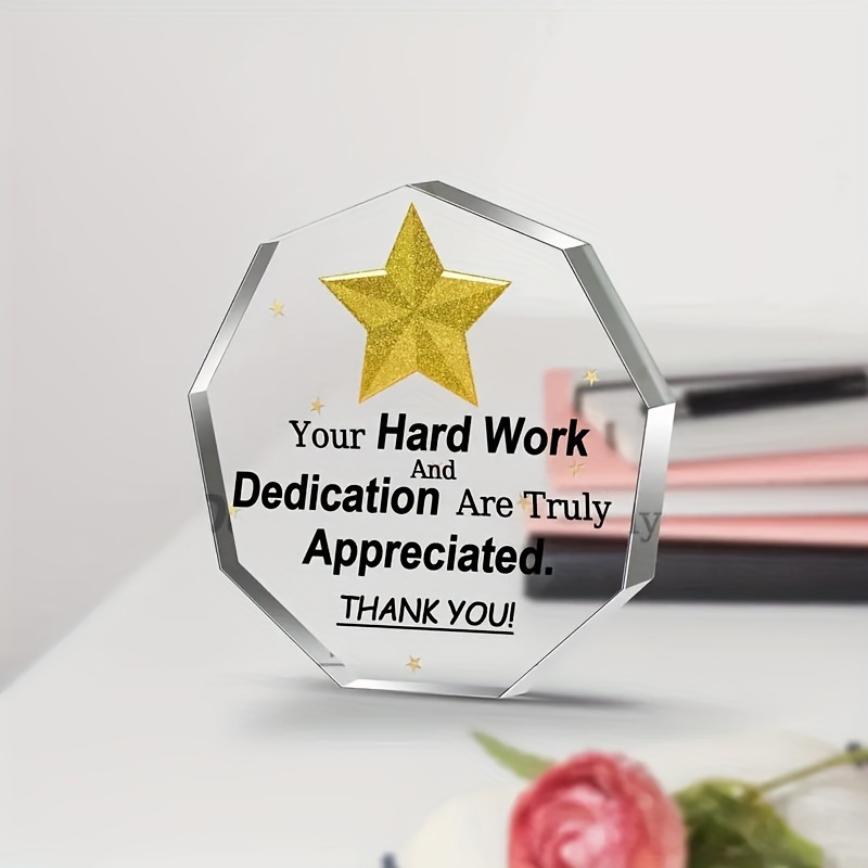 

1pc/2pcs, Acrylic Plaque Thank You Gifts - & Appreciated , Idea Inspirational Gifts For Teacher, Employee, Room Office Desk Decoration For Birthday Christmas Thanksgiving Retirement