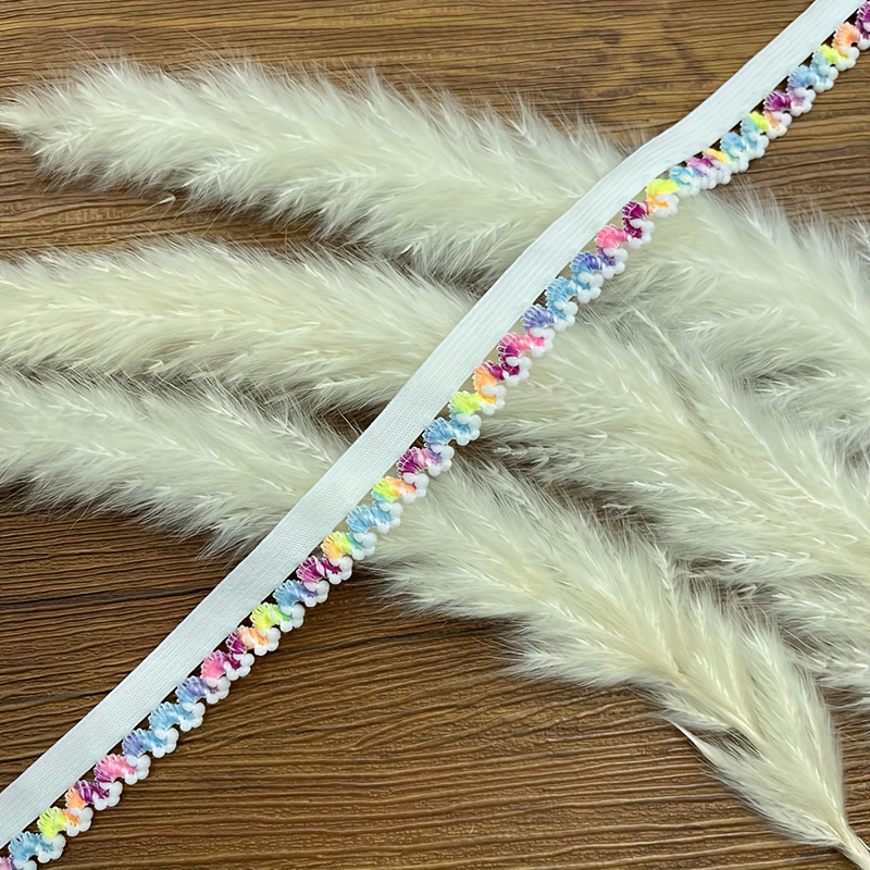 Image of 4-yard Cute -color Elastic Ribbon, Love Heart Lace Tape, Cloud Lace Tape, Suitable For Underwear, Clothing, Home Decoration Elastic Band