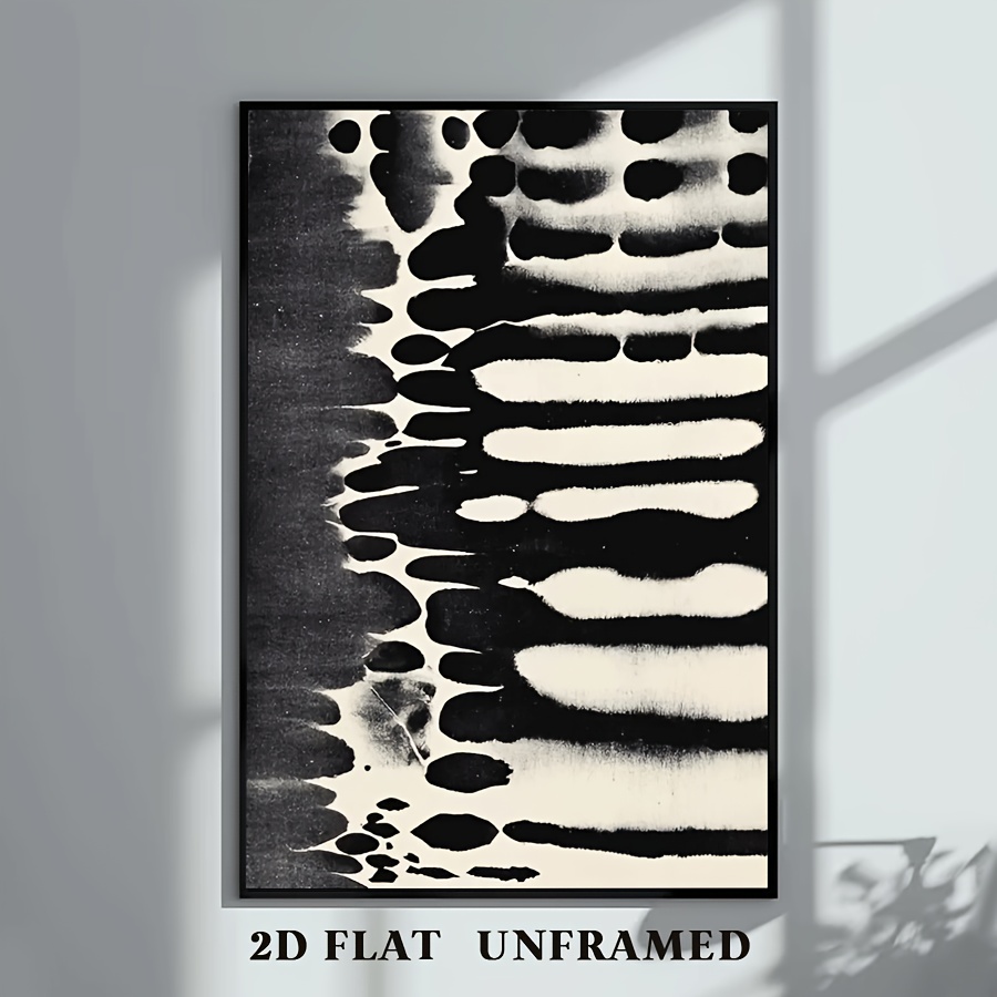 TEMU Abstract Art Poster, Black White Ink Canvas Print, Vintage Wall Art, Modern Artwork Wall Painting, Suitable For Gift, Home And Dorm Decoration,