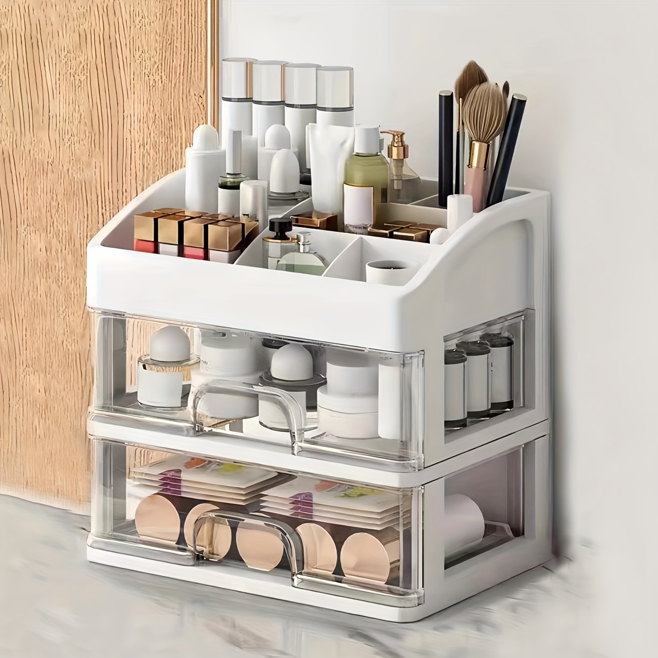 

Versatile Clear Multi-layer Cosmetic Organizer With Drawers - Perfect For Bedroom, Bathroom & Living Room Decor | Ideal Gift For Mom, Friends, Teacher | No Power Needed