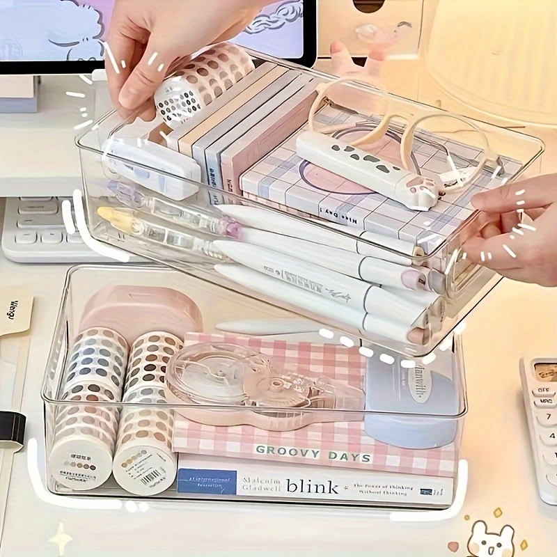 

3pcs Clear Acrylic Storage Bins With Drawers - Stackable, Portable Organizers For Jewelry, Cosmetics & Crafts - Multi-functional Home Organization Solution, Jewelry Organizer