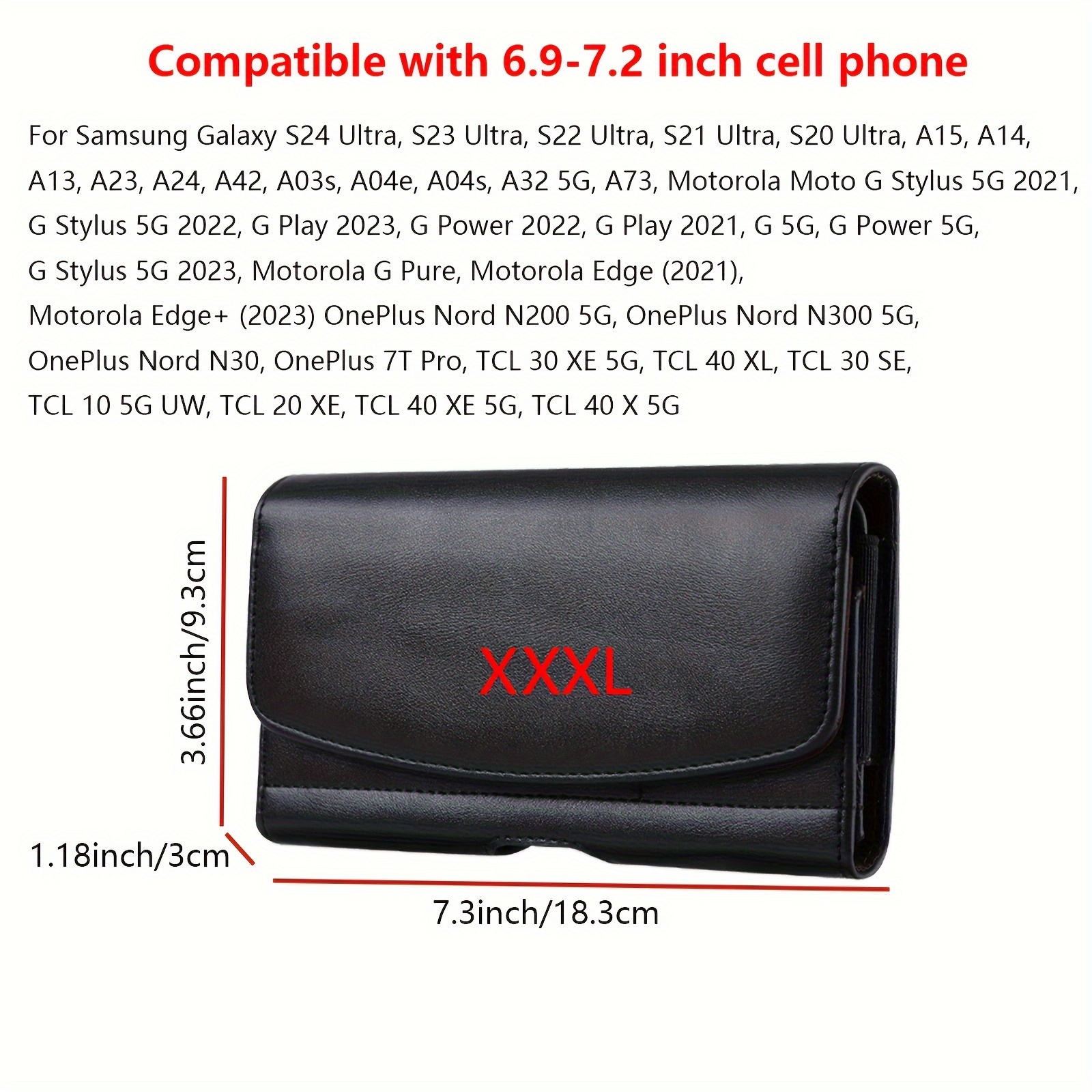 TEMU For 14pro Men's Horizontal Flip Cover With Belt, Multi-functional Card Insert, Magnetic Waist Mobile Phone Waist Bag Leather Case