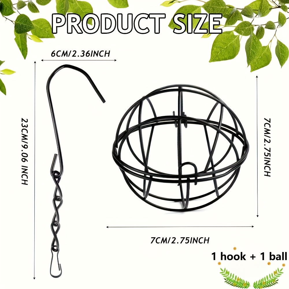 Image of 2pieces In 1set Metal Hanging Bird Feeder With Round And Teardrop Designs, Easy-hang, Weather-resistant, Rust-proof For Outdoor Birdwatching And Wildlife , Without Battery