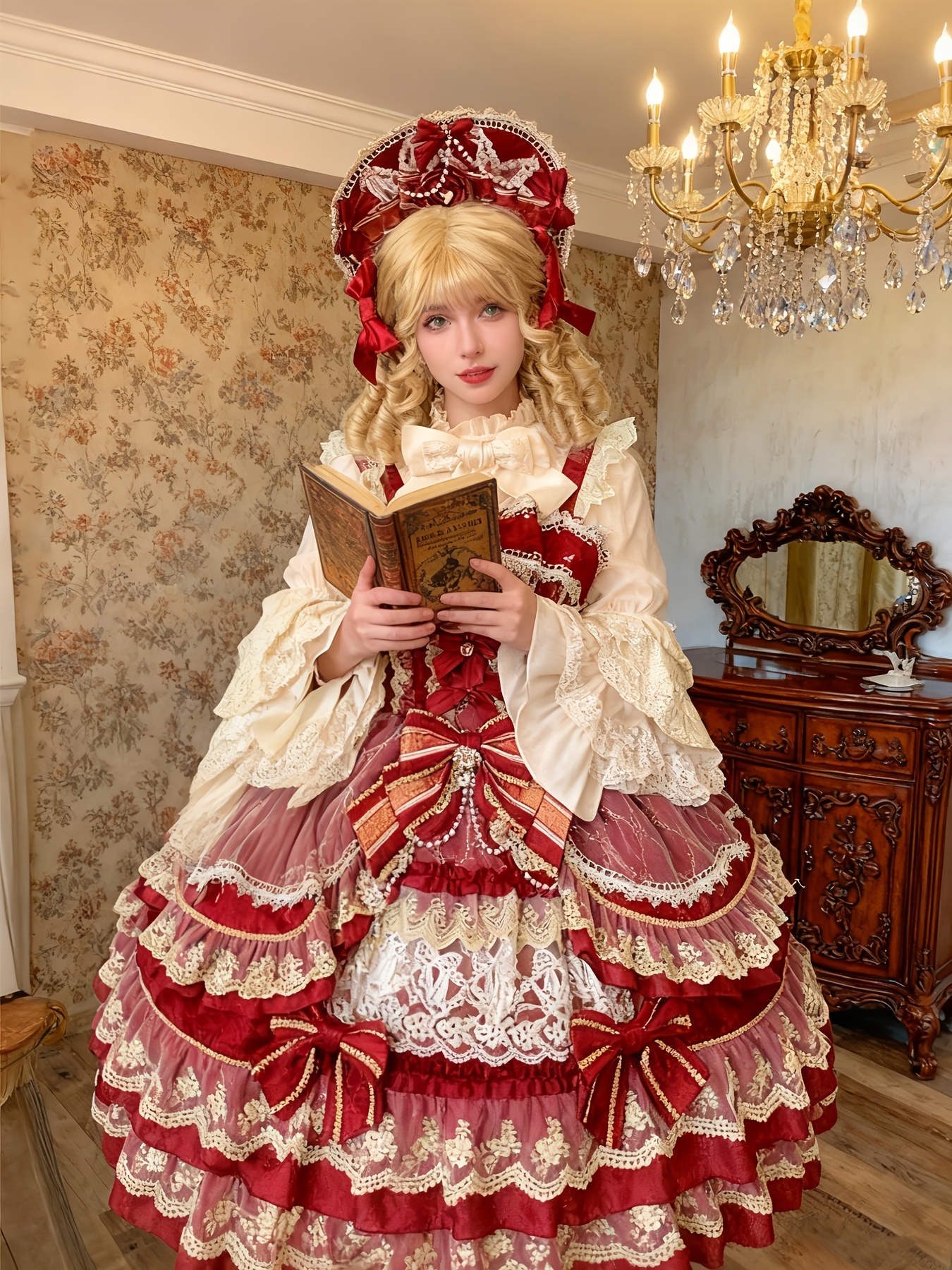 strapless open back dress Luxe Red Riding Hood Dress & Cape Set 6 main image 0
