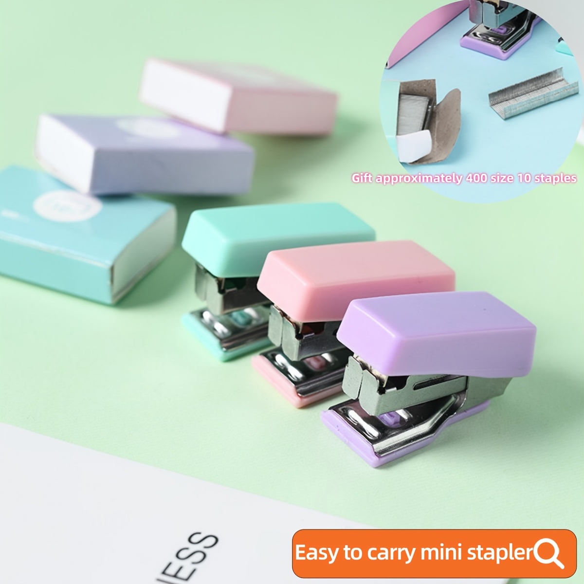 

1 Set Of Macaron Stapler Set Labor-saving And And Creative Metal Binding School Office Supplies