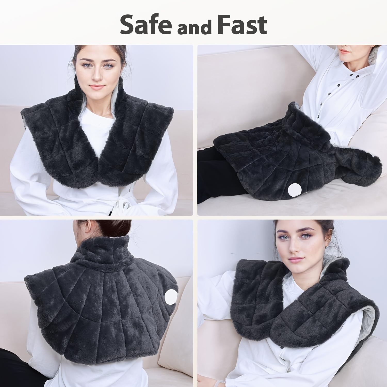 heating pad with 3 times the depth of   shawl electric heater weighted instant heating pad suitable for neck and shoulders heating wrapping with 6 heating options and 4 automatic shut off timers as a christmas gift for mothers blanket shawl Product details 5