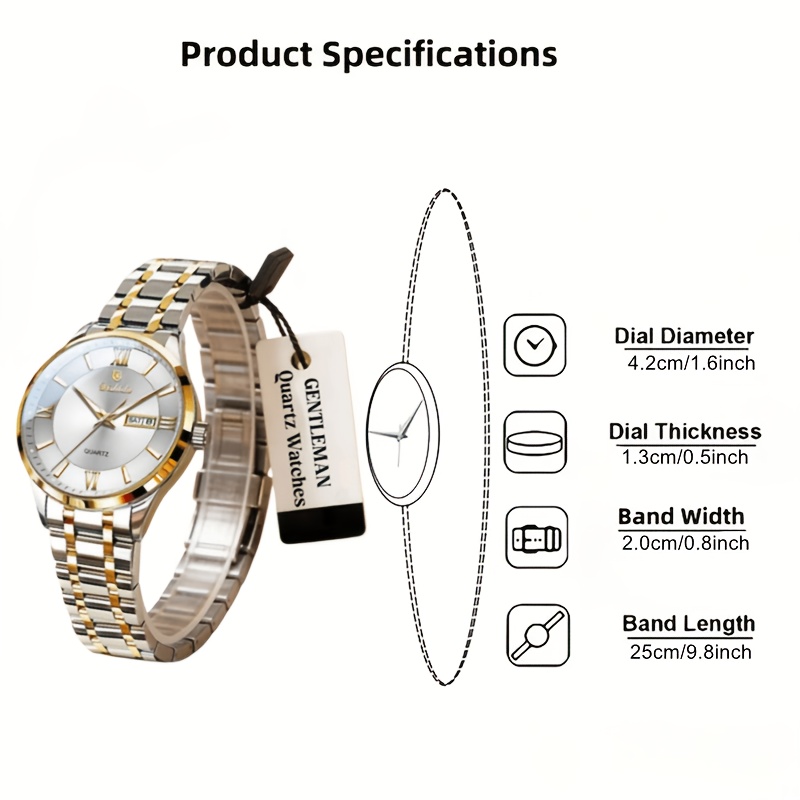 Luxury Quartz Watch for Casual Business & Travel