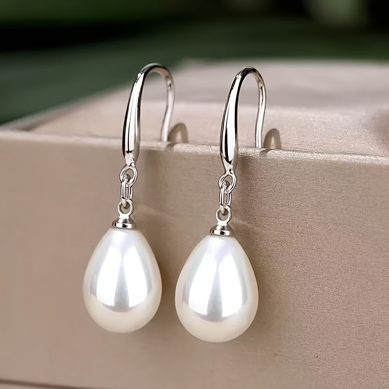 Classic Oval Teardrop Pendant Earrings, Bridal Drop Earrings