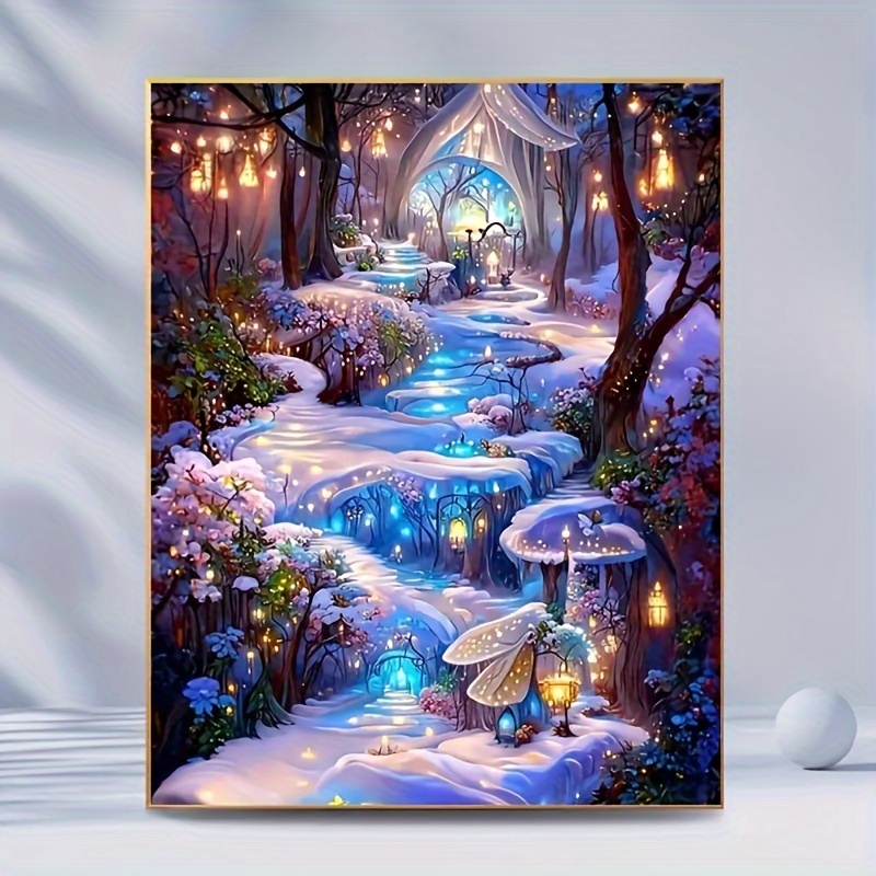 

Winter Wonderland 5d Diy Diamond Painting Kit - Complete Landscape Diamond Art With Round And Square Acrylic Diamonds For Home Wall Decor And Gifts