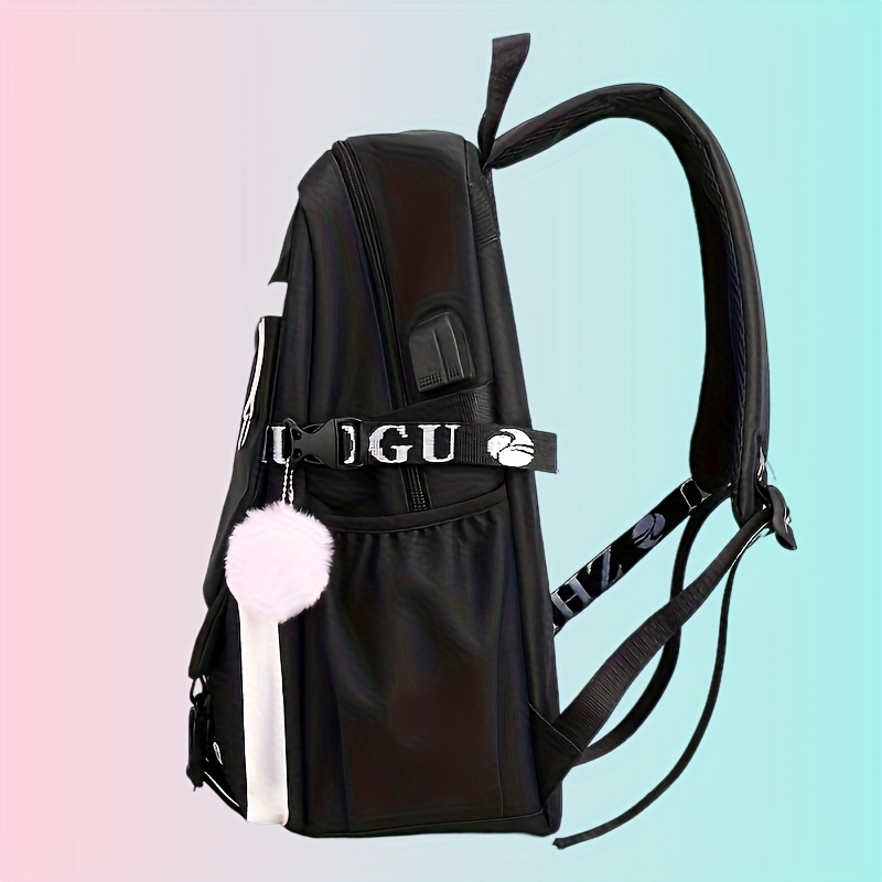Anime Print Pink & Black Women\'s Backpack womens backpack kawaii anime animal print - Temu main image 3