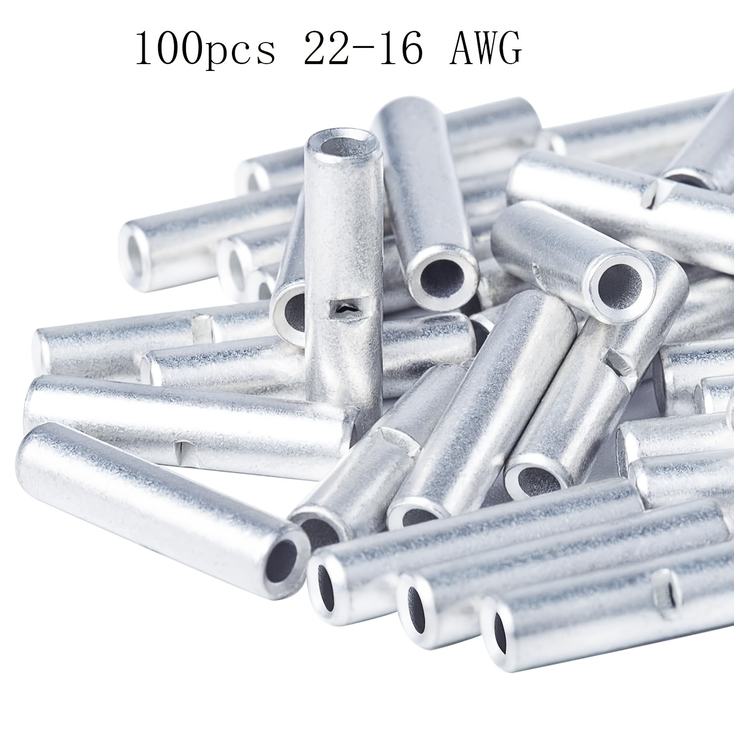 TEMU 100pcs Bnt Non-insulated Splice Crimp Terminals, 4 Types Of Connectors, Suitable For 16-14 Awg/26-24 Awg/12 Awg/22-16 Awg Wire Cable Crimping