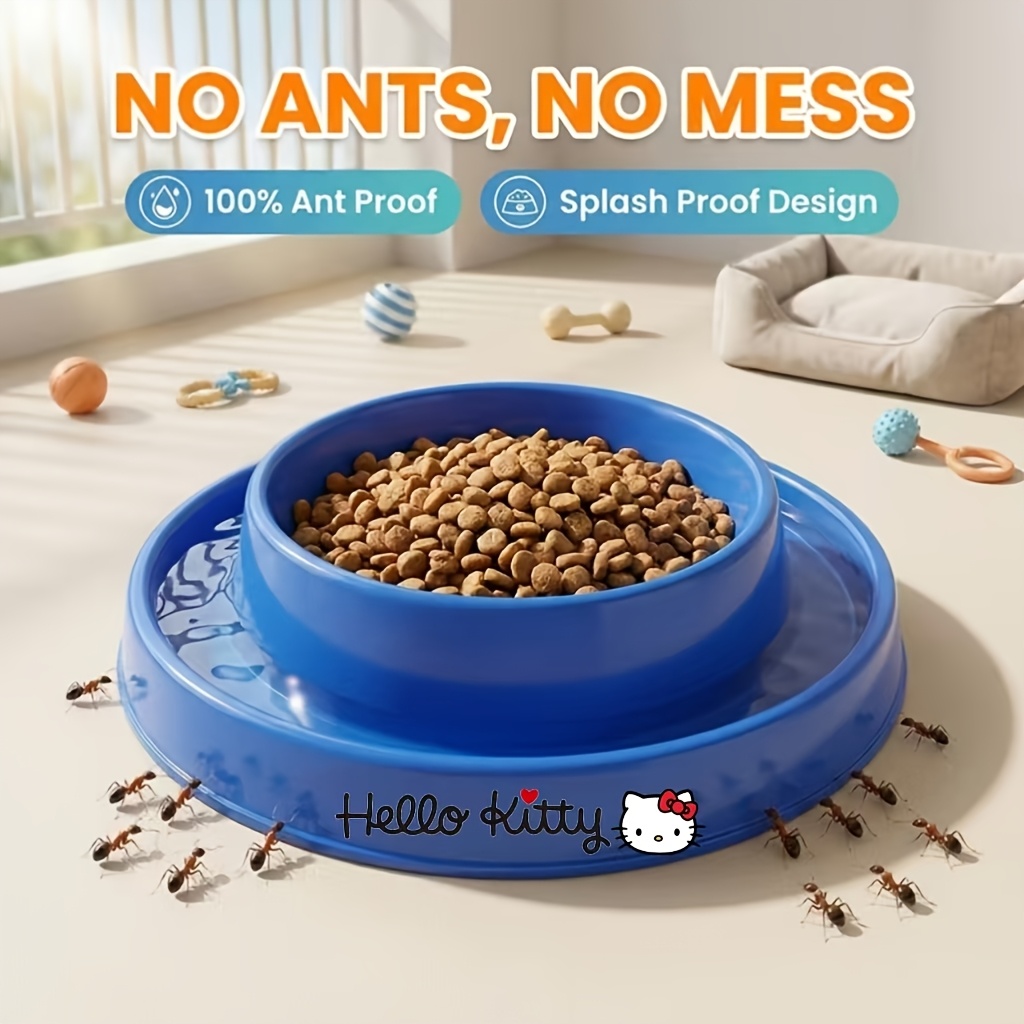 Pet Bowl Bug Proof Cat Bowl Olly Max Anti-Ant Bowl Dinner Set (Grey) Absolute Pets