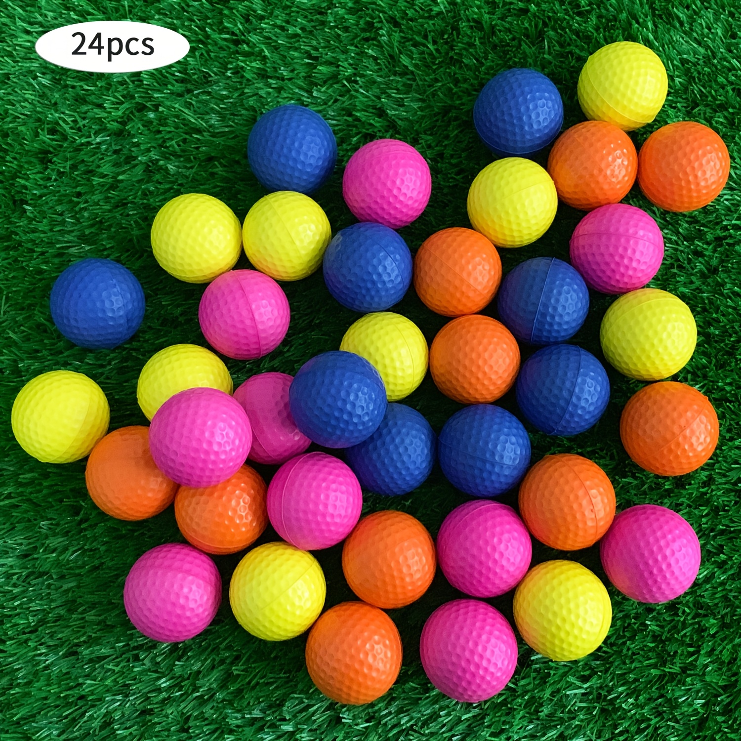 TEMU Balles d'entraînement de golf en mousse PU, idéales pour une utilisation en intérieur, parfaites pour les débutants, livrées en ensemble de 24