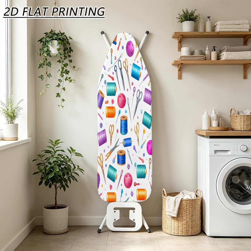 TEMU Heat-resistant Ironing Board Cover Pad With & Suitable For Standard Ironing Boards, Colorful Watercolor Craft Pattern Cover, Fabric Cover For