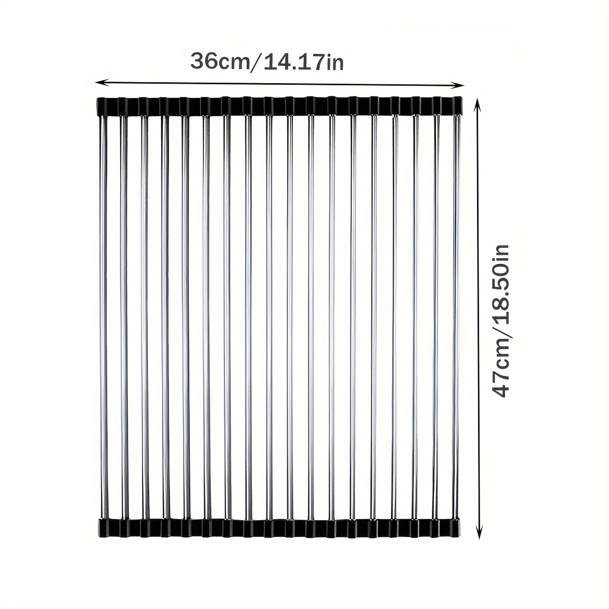 1pc 47cm Extended Model 18/15 Pipe Stainless Steel Drainage Rack Foldable Sink Rack Pad Vegetable And Fruit Drainage Rack, Restaurant Table Insulation Pad, 2 Colour Models Utensils Tools
