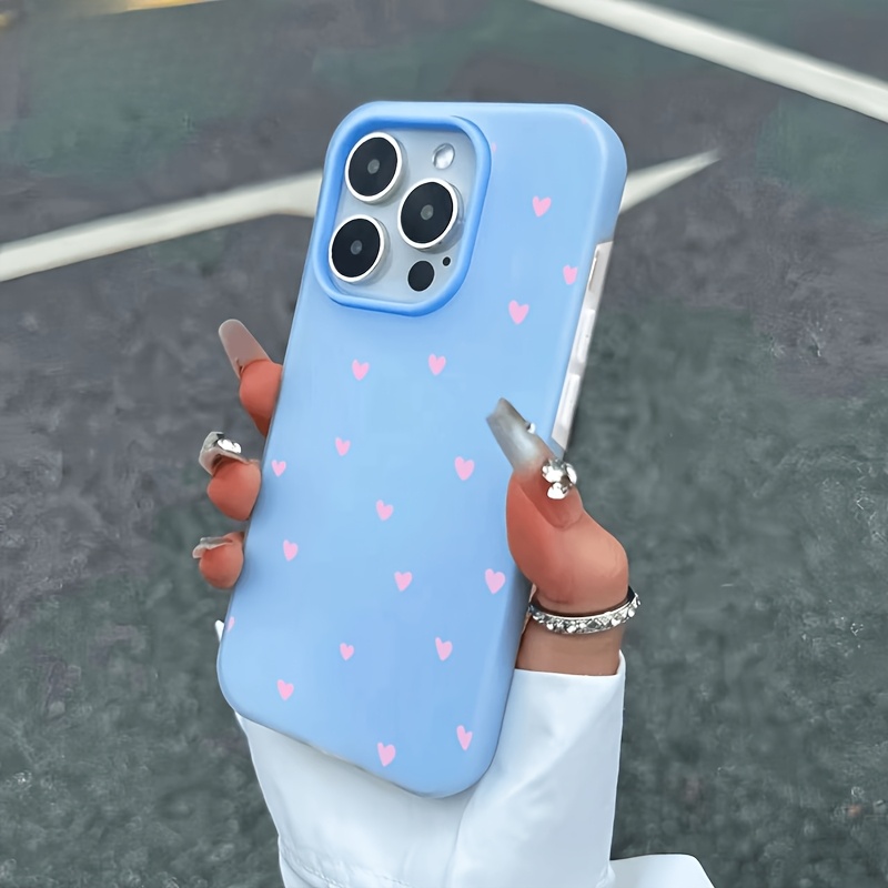 TEMU Phone Case: Fresh Pink Heart Candy-texture Phone Case With Large Hole, -one Jelly Case. Suitable For 16/16 Plus/16 Pro/16 Pro Max/ Plus/15 Pro