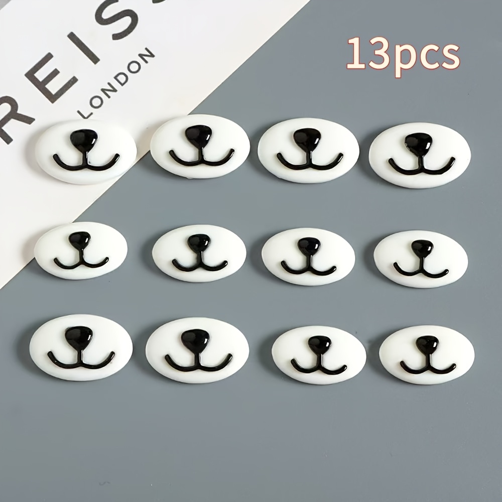 Image of 13pcs Oval Nose For Dolls Cartoon Oval Nose Mouth Additions Cream Glue Hole Sho Material Patches