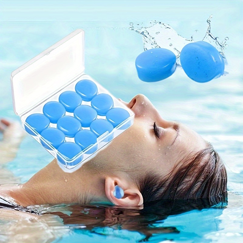 

12pcs Bouchons d'Oreilles en Silicone Réutilisables pour la Natation & le Sommeil - Étanches, Confortables, - & Activités Aquatiques, Design Confortable, Bouchons d'Oreilles pour Dormir