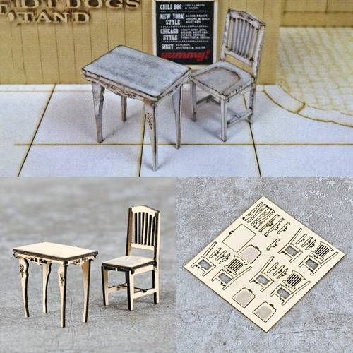 1 32 1 35 scale model kit building material old stool chair table tea table coffee table sand table diorama models suits