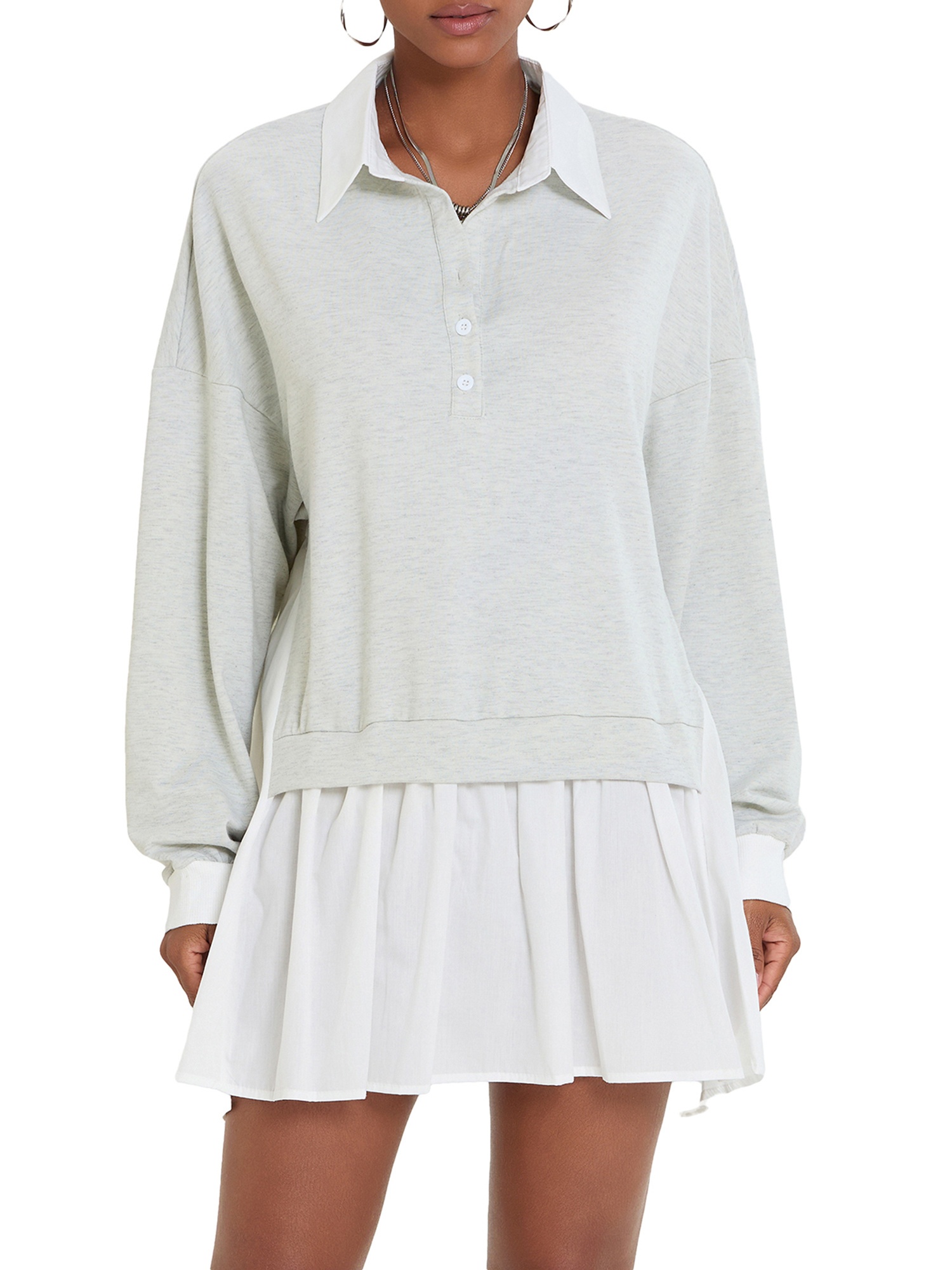 long sleeve short flowy dresses Out And About Long Sleeve Short Dress main image 1
