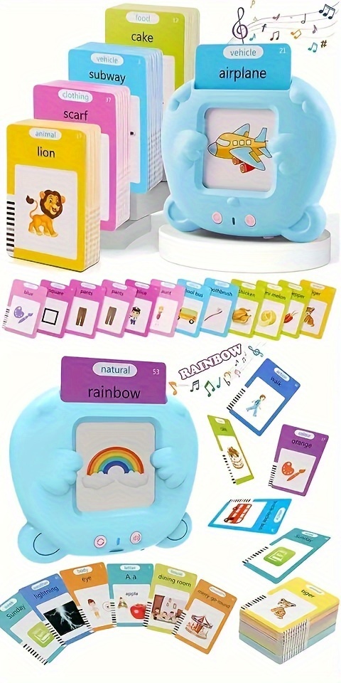   flash cards learning toy reading machine with 112pcs flash cards 224 words learning electronic toy and birthday gift for   details 0