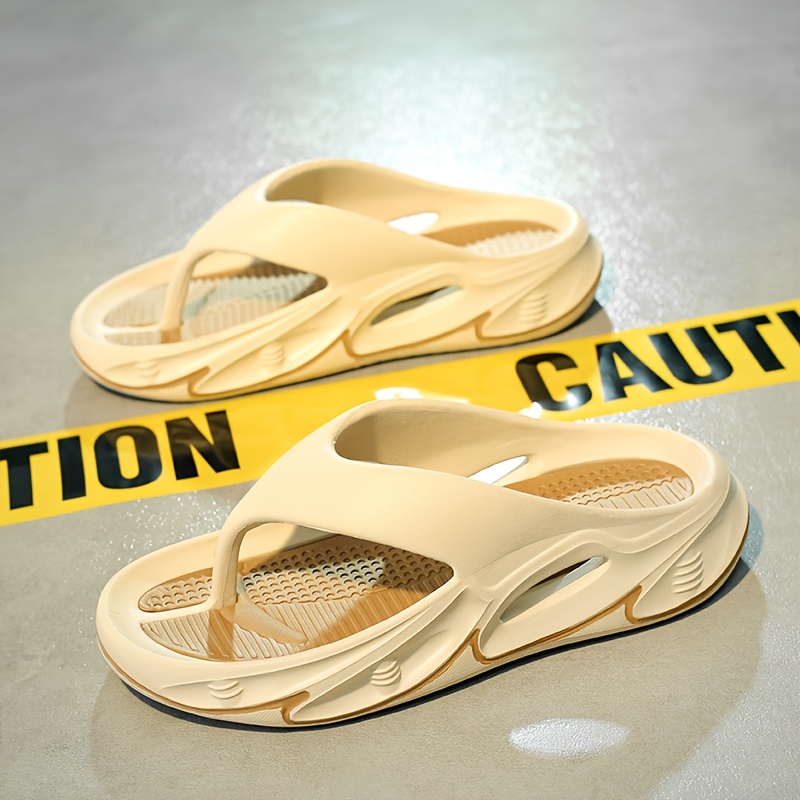 mens and womens fashionable color block thick bottom flip flops comfortable non slip casual durable eva sole toe sandals suitable for mens and womens outdoor activities Product details 6