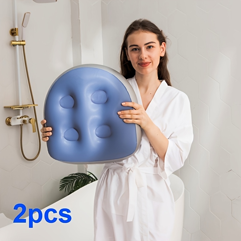 TEMU Coussin de siège gonflable pour spa pliable et portable, surélevé, tabouret surélevé, fixation ferme avec quatre grandes ventouses, siège de jeu