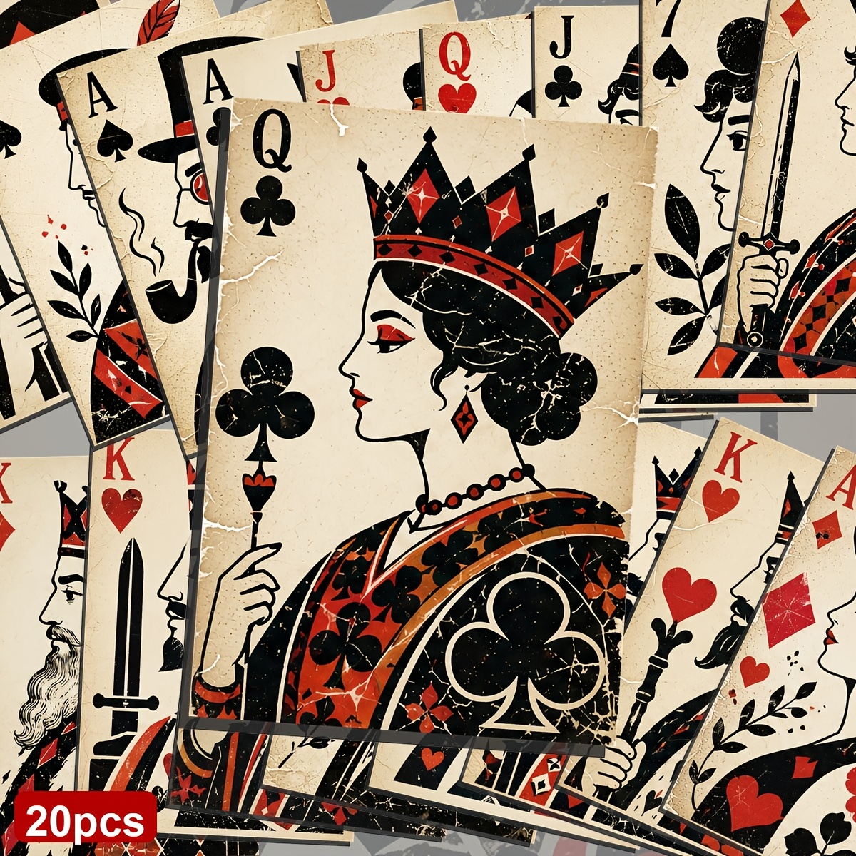 TEMU 20pcs Vintage Royal Portrait Postcards - 10x14.5cm Gothic Postcards, Collectible Decorative Figures, For Junk Journal Paper, Scrapbooking &