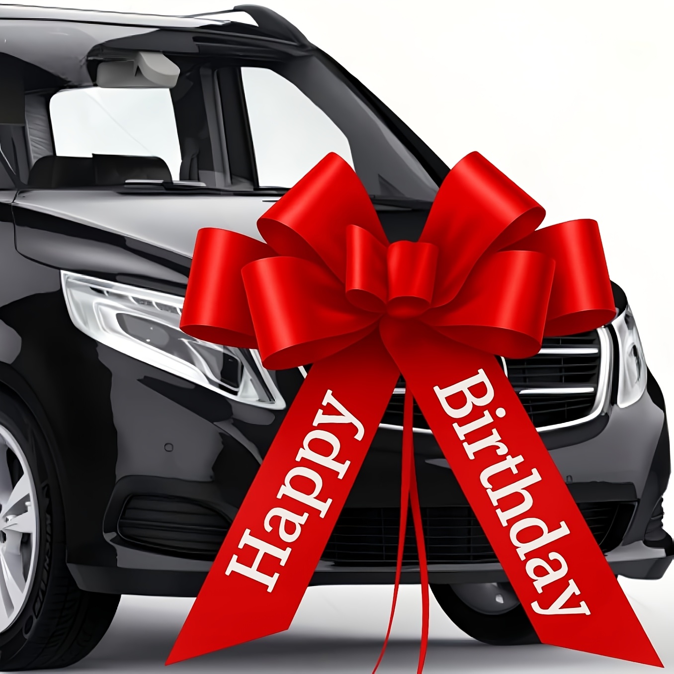 Image of 30-inch (. 76.2 Cm) Large Red Birthday Car Bow, Enormous Oversized Bow, Suitable For New Car Gifts | New Car New Car Use Enormous Bow, Surprise Gift Large Bow, Christmas Gift Bow, Car Ribbon Bow
