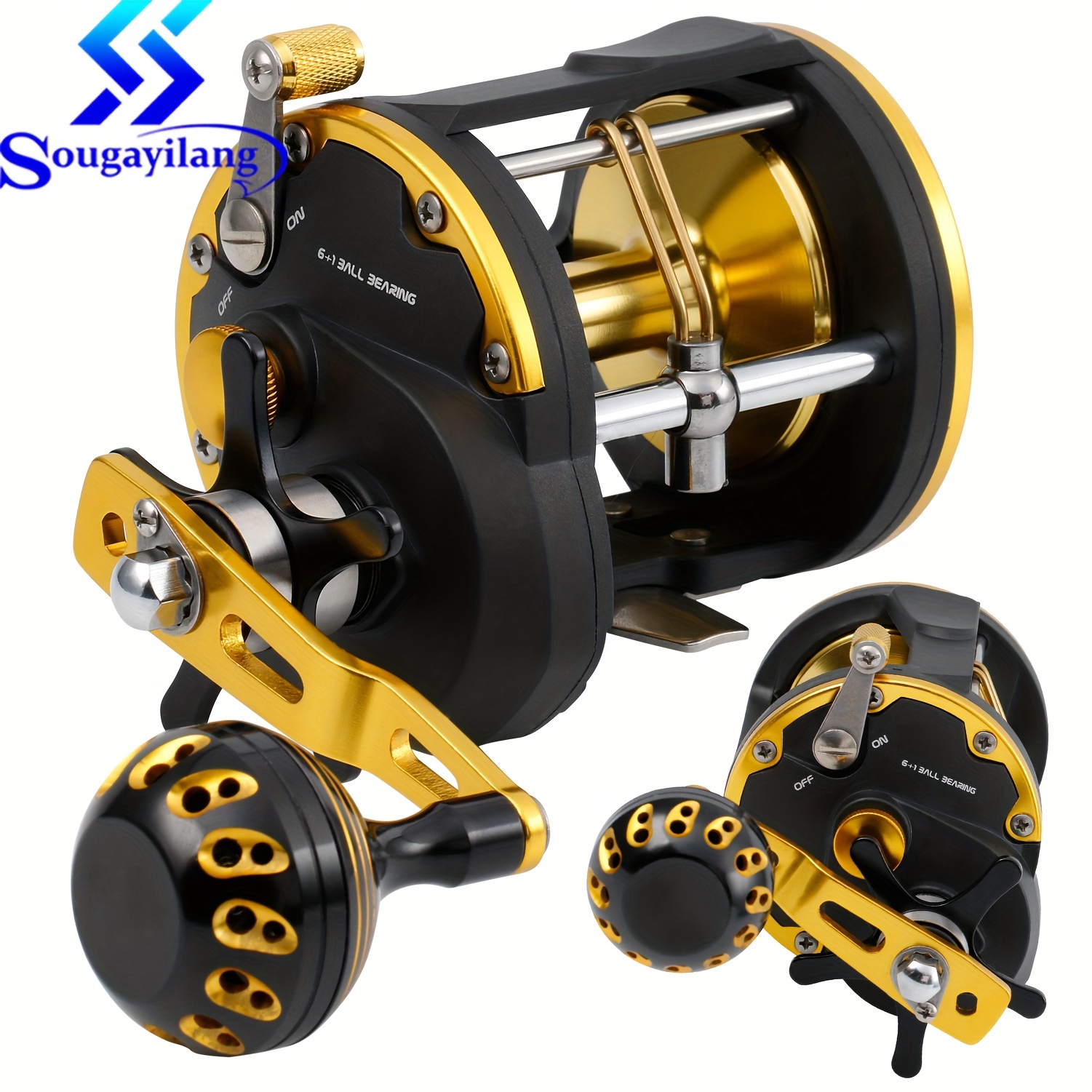 * Trolling Reel Saltwater Level Wind Reels, Drag Reels Boat Fishing Ocean  Fishing For Sea Bass *