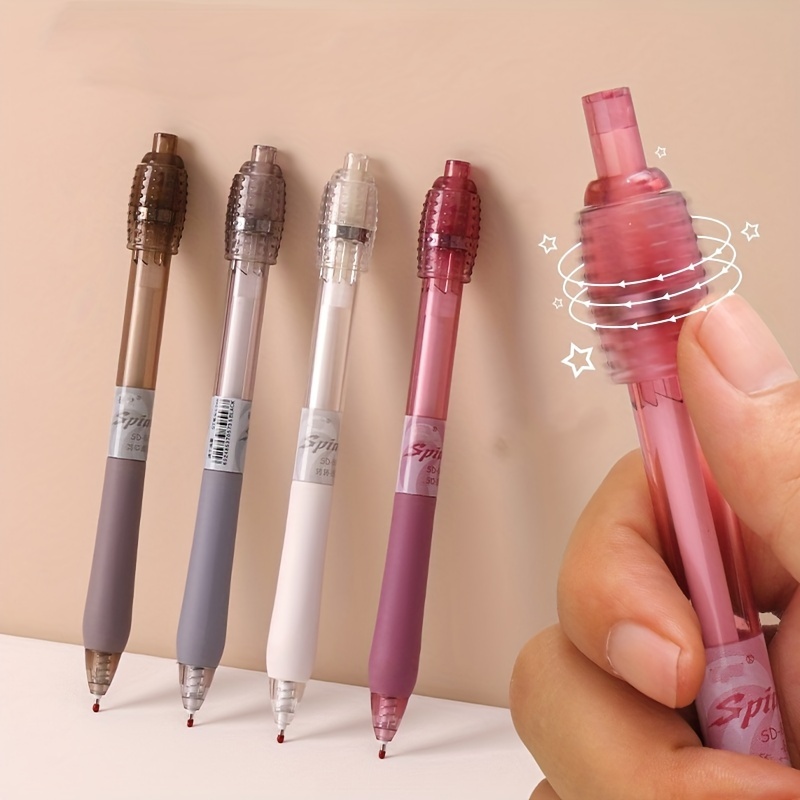 

4pcs Relax Push-and-turn Pen Student Supplies Brushing Pen High-looking Quick-drying Neutral Pen Rotatable For Relax