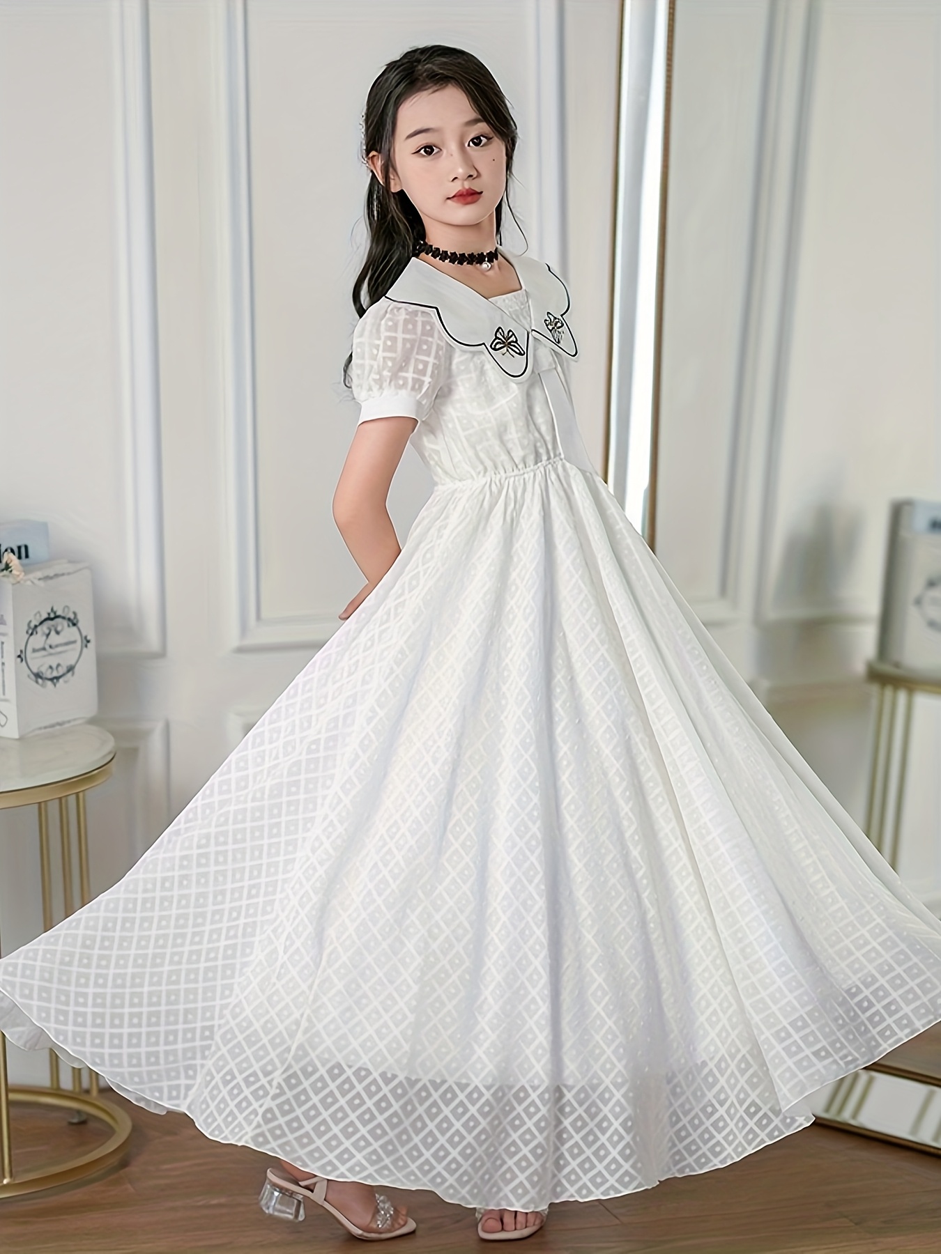 chinese dress ladies White Lace Mini Dress