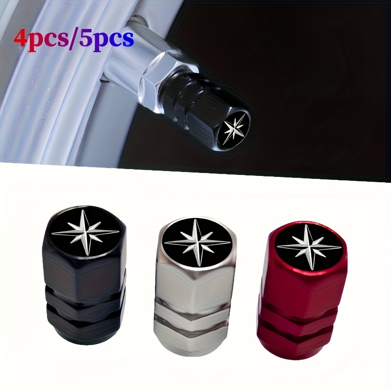 4pcs 5pcs aluminum   stem covers with   pattern suitable for car bicycle truck motorcycle wheels air dust cover
