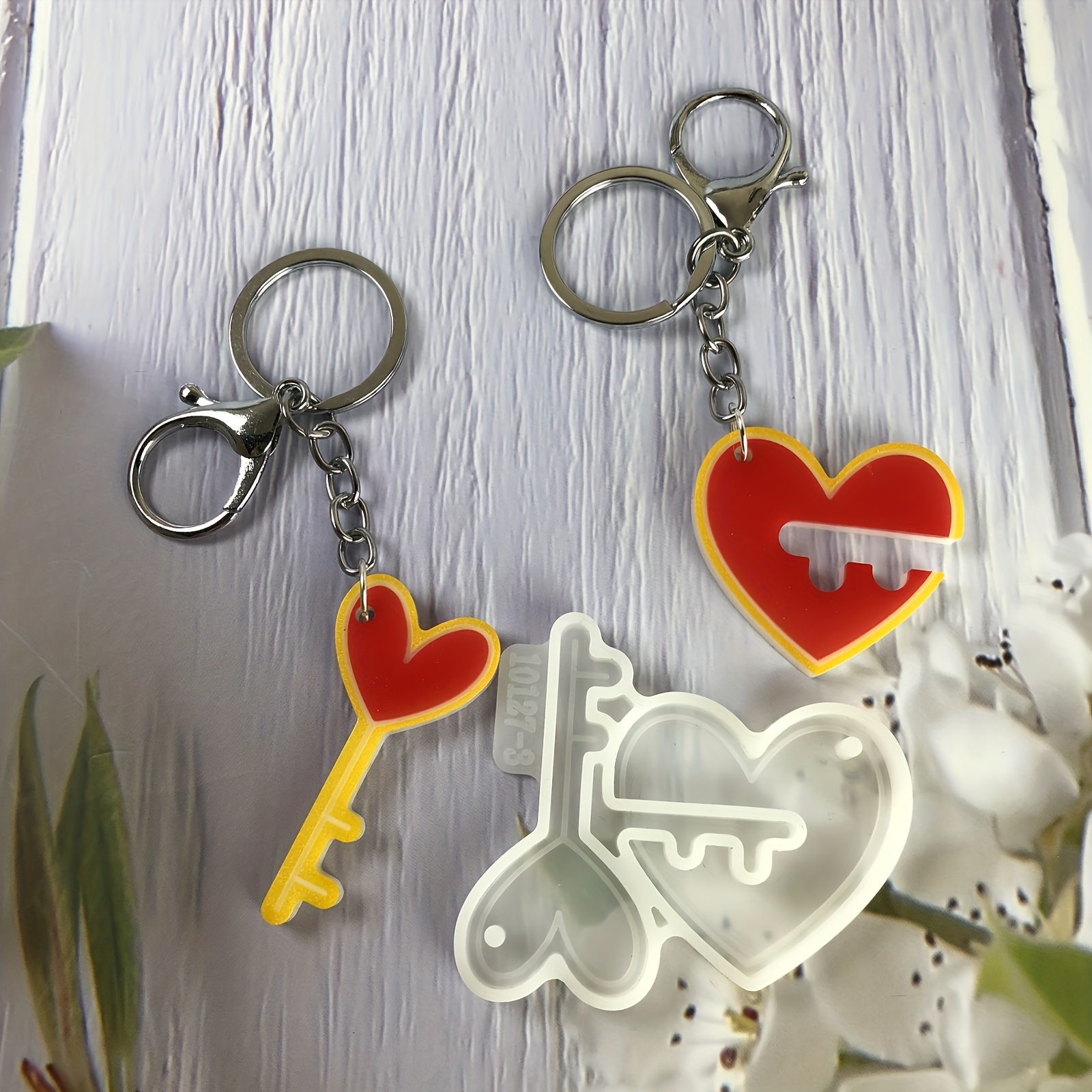 diy heart puzzle keychain silicone resin molds set epoxy Temu