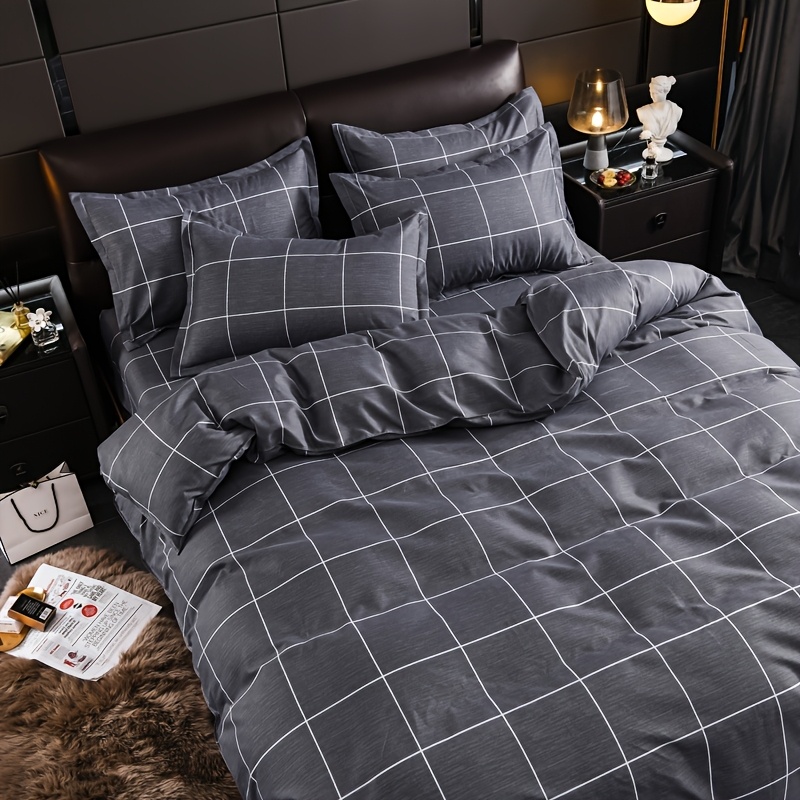 3pcs Geometric Pattern Bedding, -garde Design Aesthetics, Skin-friendly Material, Soft And Breathable, Suitable For , Versatile For Settings
