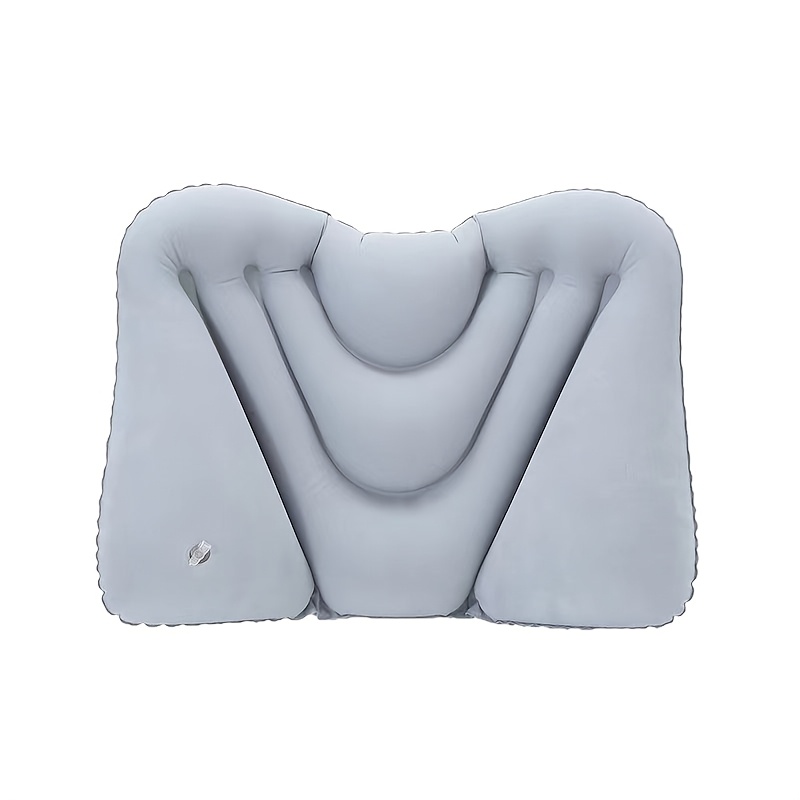 TEMU Portable Inflatable M-shaped Lumbar Support Pillow, Ergonomic Back Cushion, Suitable For Office Chairs, Car Seats, Airplanes, And Trains As A