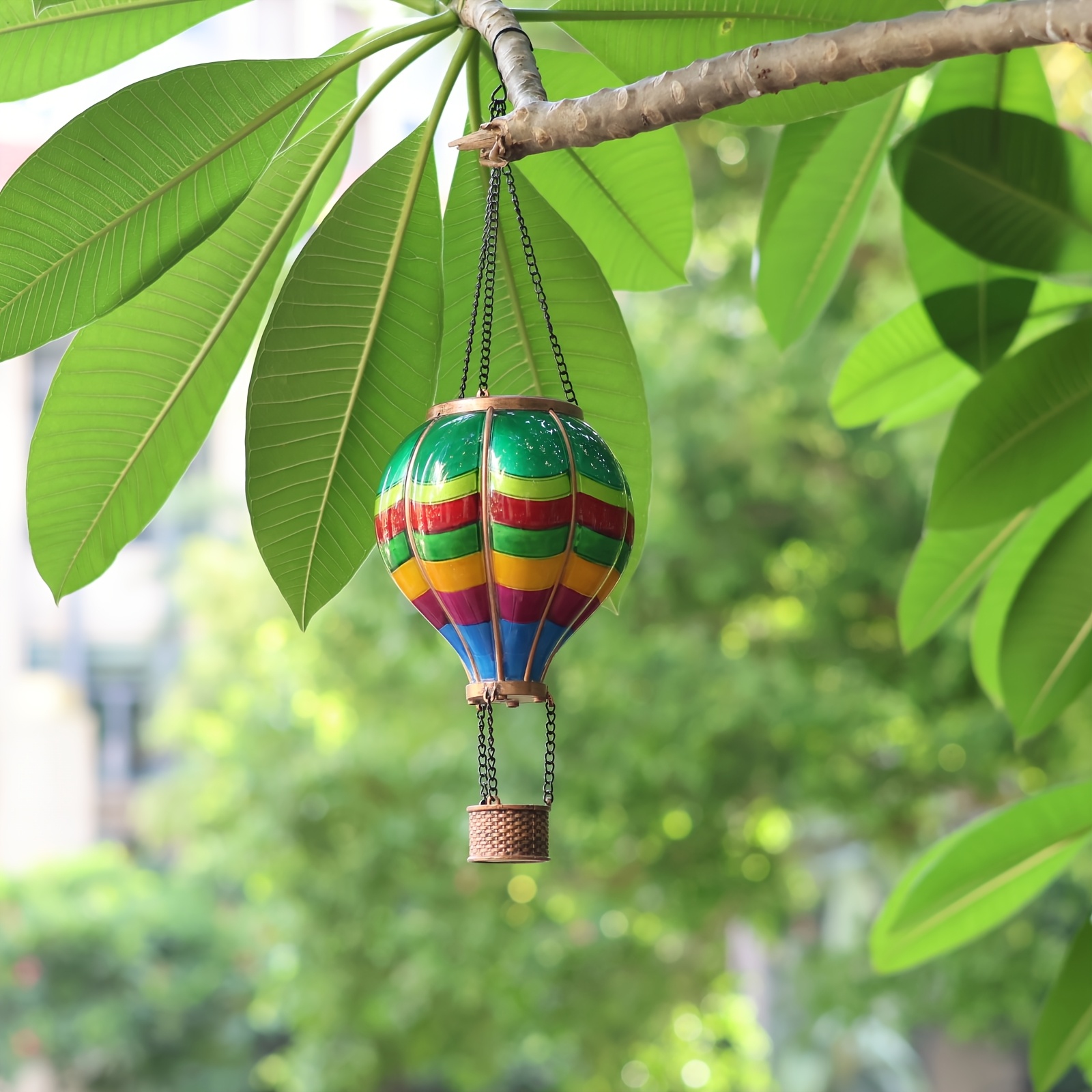 -powered Air Balloon With Flashing Led Flame Lights For Outdoor Garden, Patio, And Indoor Decor