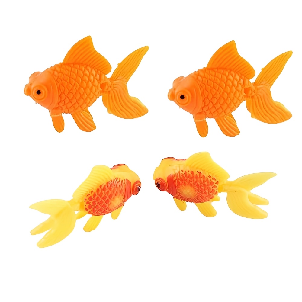 4pcs Fake Goldfish Plastic Artificial Aquarium Fish Realistic Moving Orange Goldfish Ornaments, Suitable For Aquarium Tank