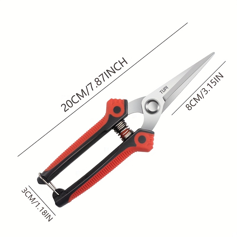 1pc/2pcs Stainless Steel Garden Scissors - Sharp & Lightweight Trimming Scissors With Ergonomic Handles - For Fruit Tree Harvesting, Bonsai Shaping & Gardening Maintenance - Left & Use
