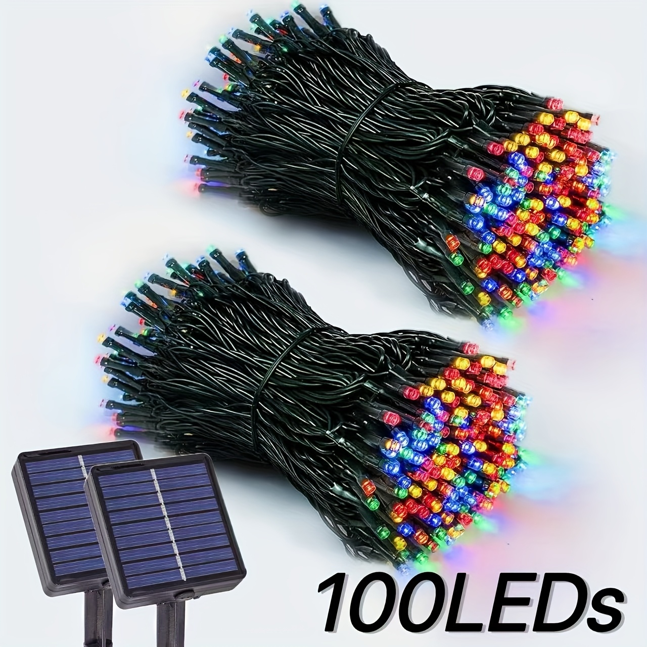 TEMU 2-pack, Battery Led Outdoor Solar String Lights, Warm/white/color Christmas Light Strips In , 8 Lighting , Used For Outdoor Christmas Trees,