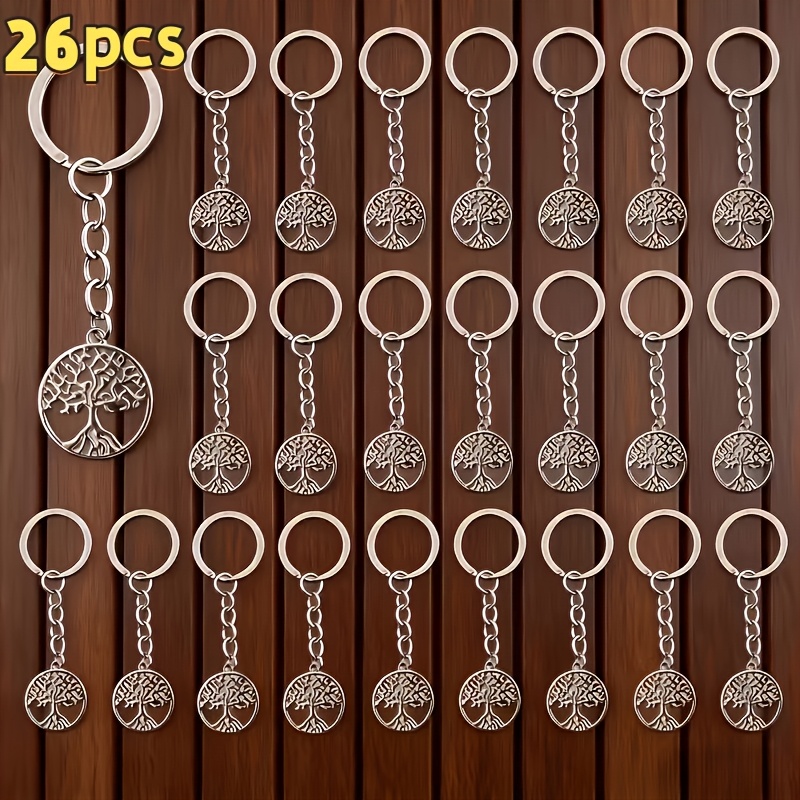 TEMU Lot de 26 porte-clés métalliques Arbre de Vie, porte-clés récompense pour employé, cadeau de pour collègue, breloque de sac à dos durable,