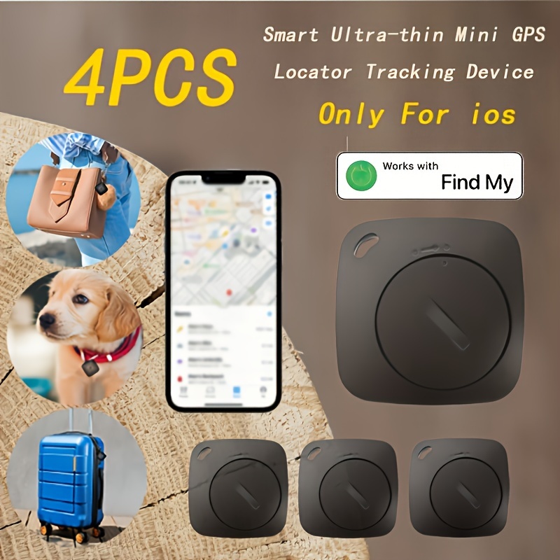 

Smart Ultra-thin Mini Gps Locator Tracking Device- Wireless Tag Location, Wallet Finder, Air-tag Card , Keys Finder For Lost, Bags, Wallets, Luggage, Only For My Ios, Black, 4pcs