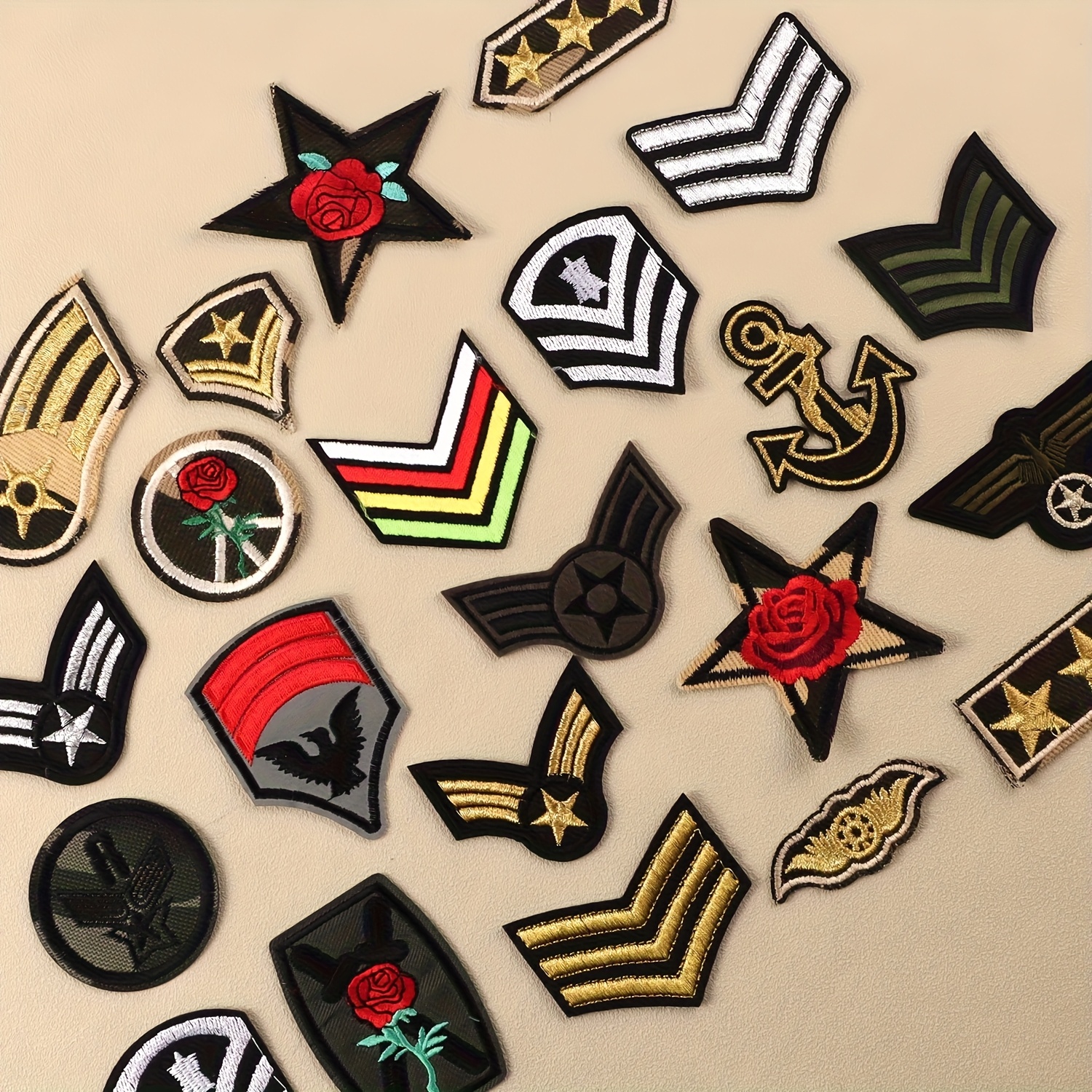 50 pack military morale patches iron sew camo Temu