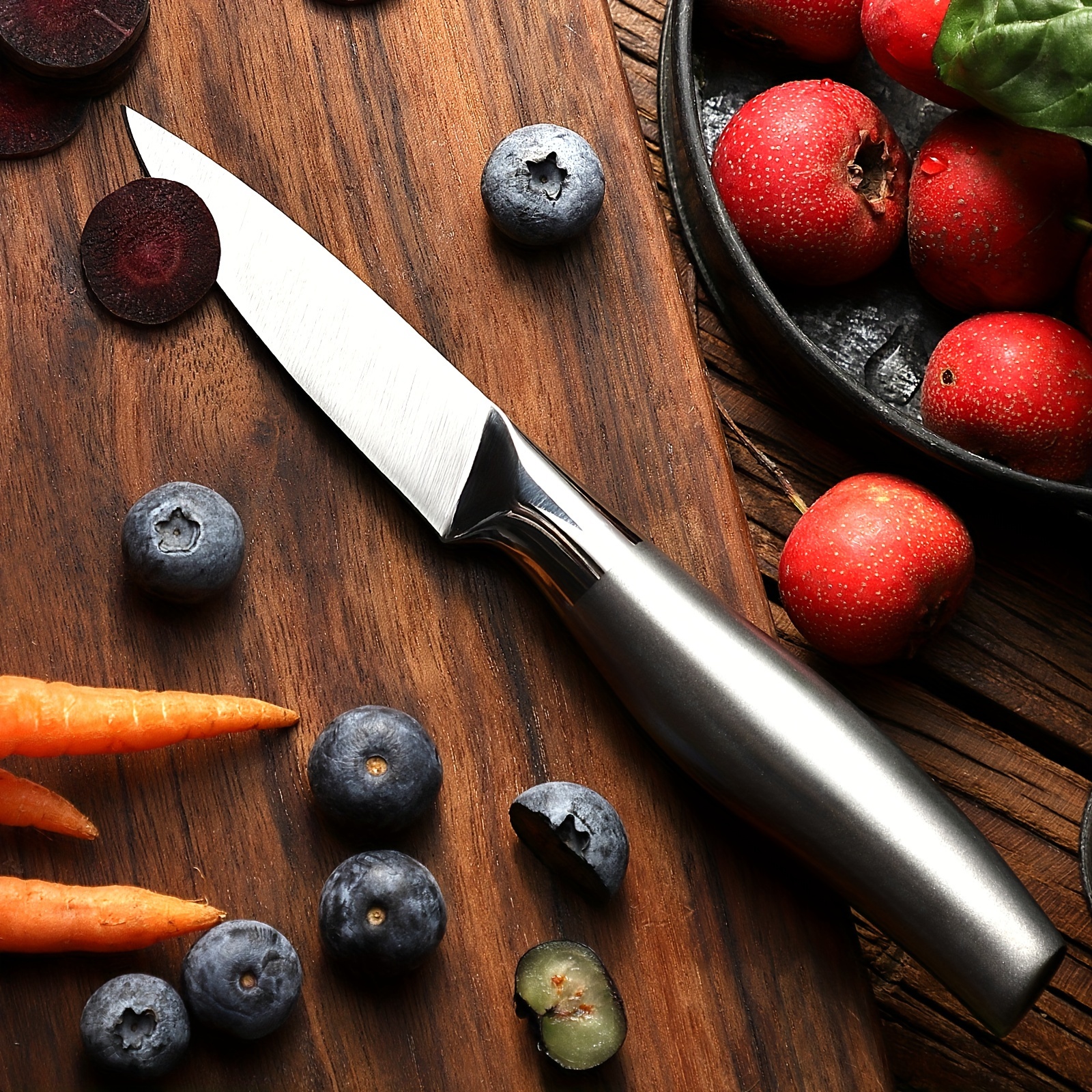 

Pearing Knife 3.5 Inch Fruit Knife Professional Kitchen Peel Knives Utility Knife, 5cr15mov German High Carbon Stainless Steel Chefs Knife Razor Sharp With Ergonomic Handle