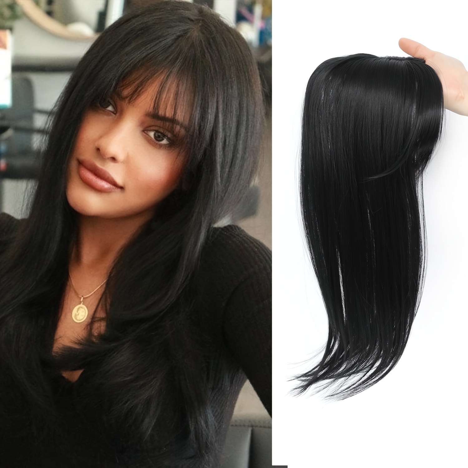 18 inch hair topper women bangs 3d 360 cover fluffy toppers  display picture 2