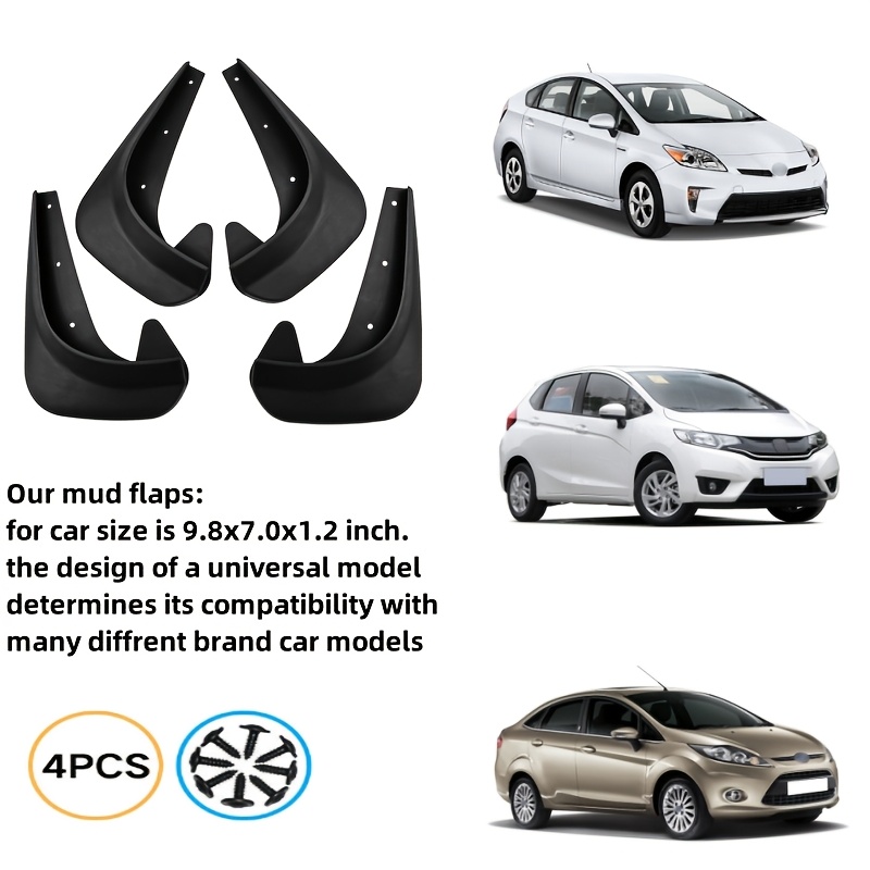 

[4pcs Universal Car Mud Flaps] 4pcs Of Mud Flaps Suitable For Universal Small Car Models.