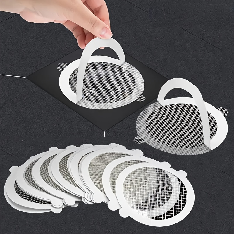 TEMU 20pcs Shower Drain Hair Catcher Covers, Anti-clogging & Drain Mesh Stikcer, Hair Catcher, Shower Hair Stopper, Mesh Filter Sticker